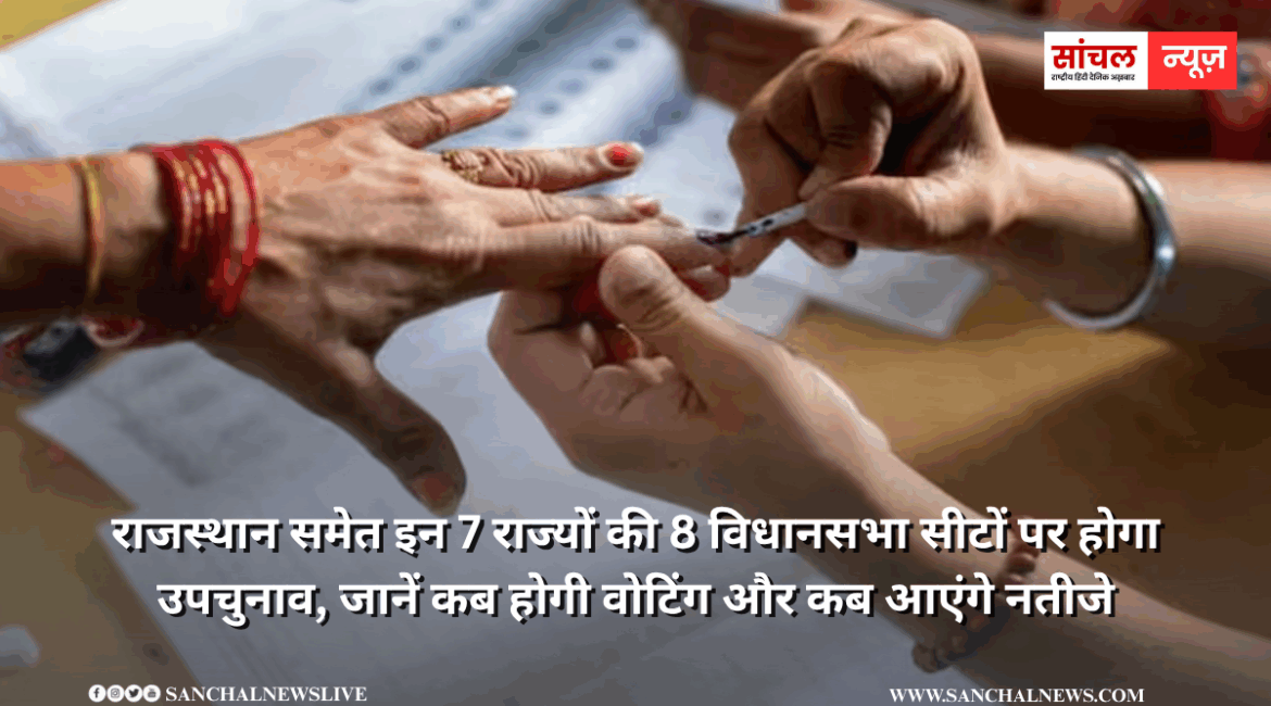 राजस्थान समेत इन 7 राज्यों की 8 विधानसभा सीटों पर होगा उपचुनाव, जानें कब होगी वोटिंग और कब आएंगे नतीजे