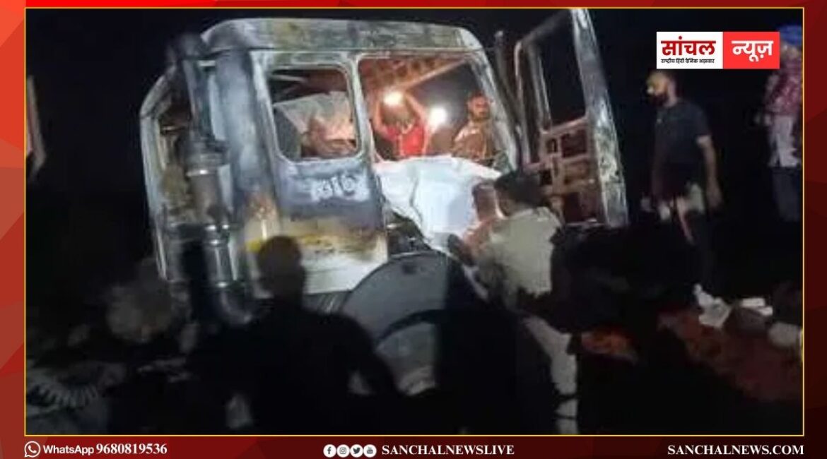 पार्किंग में खड़े ट्रेलर में लगी भीषण आग, किशनगढ़ में देर रात भयावह हादसा, ड्राइवर की दर्दनाक मौत, जांच में जुटी पुलिस