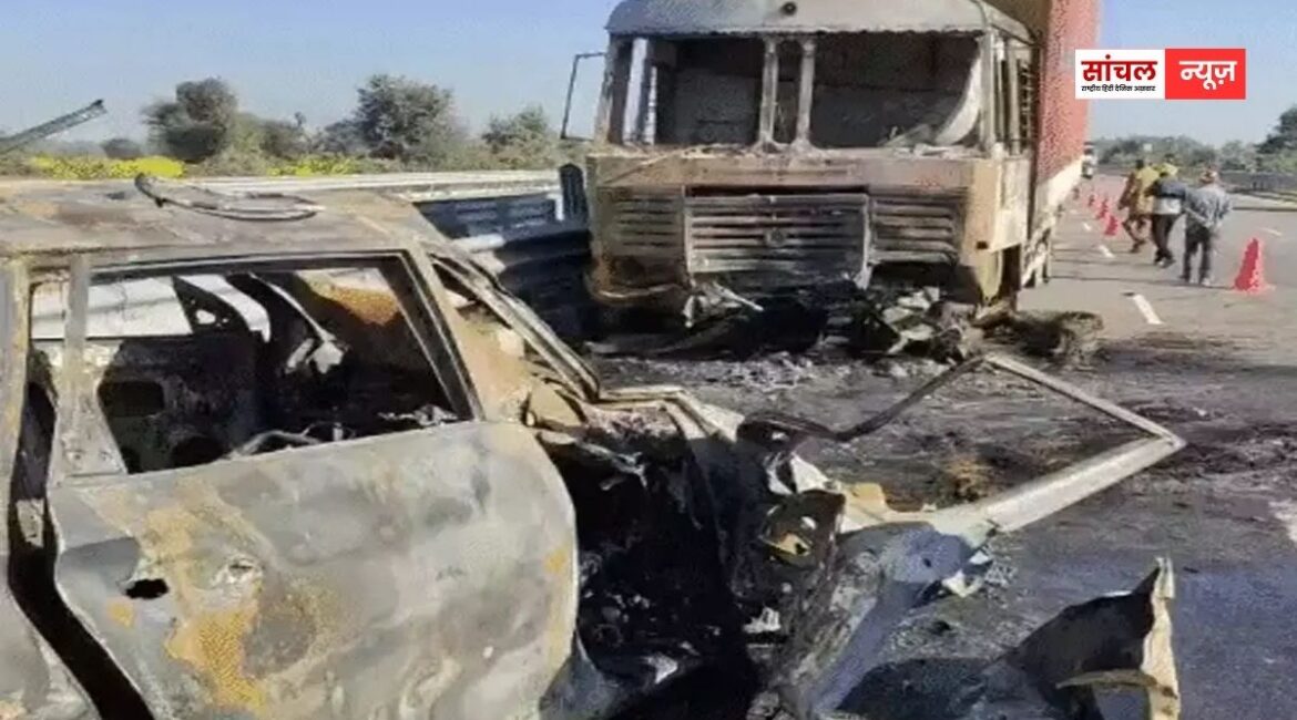 कोटपुतली बहरोड़ से लगे नारनौल के एनएच-152D पर ट्रक की टक्कर से कार में लगी भीषण आग, कार सवार तीन दोस्तों की जिंदा जलकर मौत कोटपुतली बहरोड़ से लगे नारनौल के एनएच-152D पर ट्रक की टक्कर से कार में लगी भीषण आग, कार सवार तीन दोस्तों की जिंदा जलकर मौत