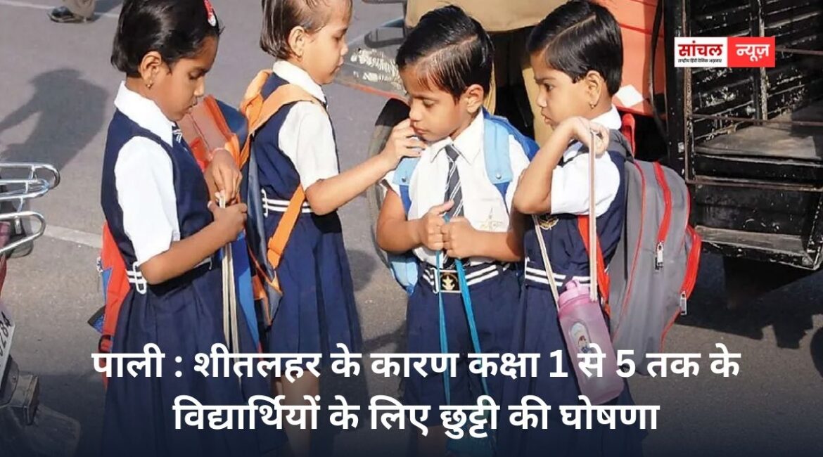 Pali News : शीतलहर को देखते हुए जिले में कक्षा प्री-प्राइमरी से 05 तक के लिए 12 जनवरी तक अवकाश घोषित Pali News : शीतलहर को देखते हुए जिले में कक्षा प्री-प्राइमरी से 05 तक के लिए 12 जनवरी तक अवकाश घोषित