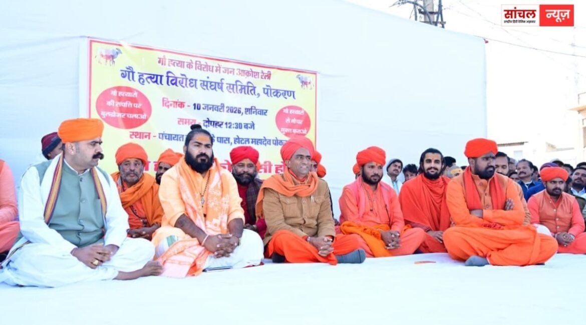 पोकरण गौवध मामला: पोकरण में गौवंश की हत्या को लेकर भारी रोष, विभिन्न हिंदू संगठनों ने संतों, हजारों गौभक्तों की सभा, प्रशासन का चला बुलडोजर पोकरण गौवध मामला: पोकरण में गौवंश की हत्या को लेकर भारी रोष, विभिन्न हिंदू संगठनों ने संतों, हजारों गौभक्तों की सभा, प्रशासन का चला बुलडोजर